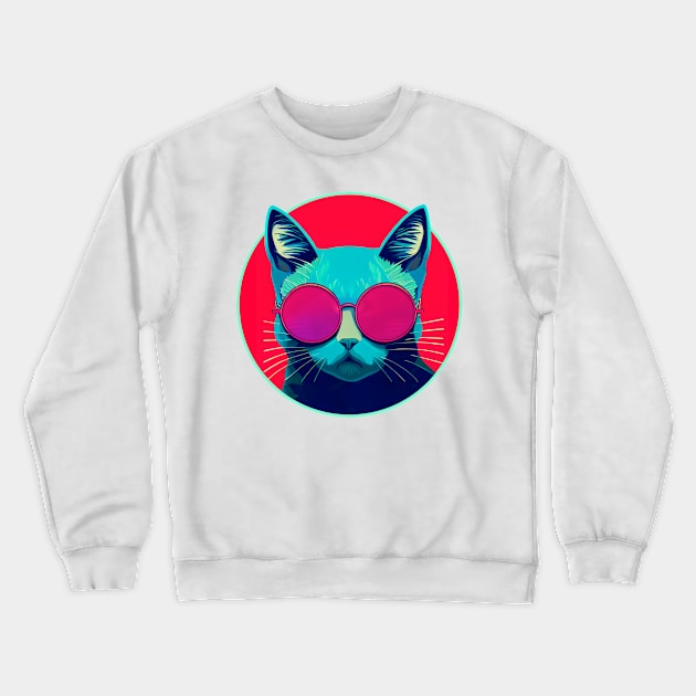 Pop Art Kitten || Vector Art Cat Crewneck Sweatshirt by Mad Swell Designs